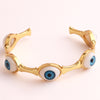 Hip-hop Devil's Eye Copper Gold Plated Bangle