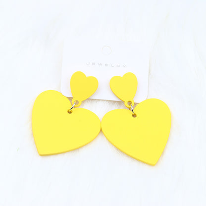 Simple Style Heart Shape Arylic Stoving Varnish Women's Drop Earrings 1 Pair