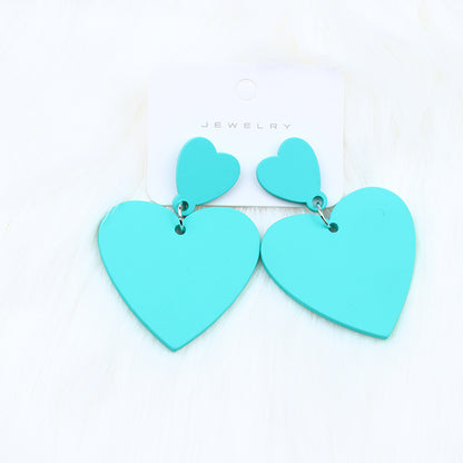 Simple Style Heart Shape Arylic Stoving Varnish Women's Drop Earrings 1 Pair