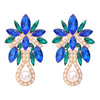 Fashion Flower Alloy Inlay Artificial Pearls Artificial Diamond Women's Drop Earrings 1 Pair