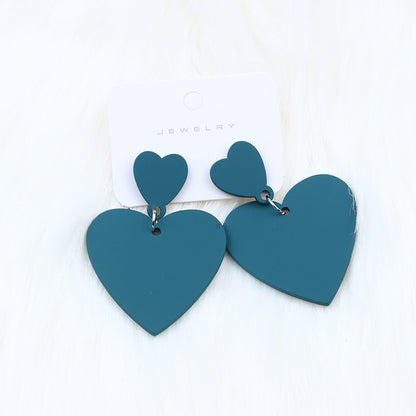 Simple Style Heart Shape Arylic Stoving Varnish Women's Drop Earrings 1 Pair