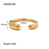 Fashion Solid Color Stainless Steel Plating Gold Plated Open Ring