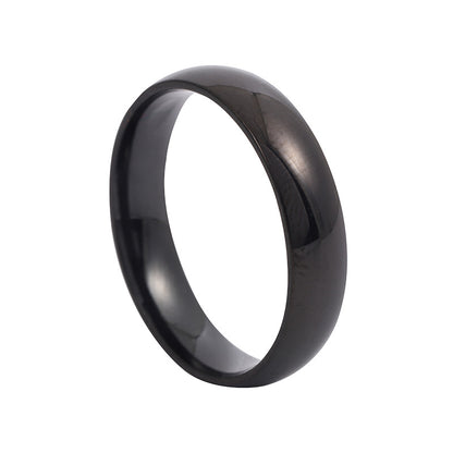 Simple Style Round Titanium Steel Plating Rings