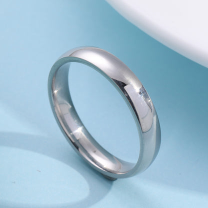 Simple Style Round Titanium Steel Plating Rings