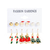 1 Set Cute Christmas Tree Santa Claus Snowman Alloy Drop Earrings Ear Studs