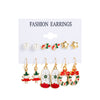 1 Set Cute Christmas Tree Santa Claus Snowman Alloy Drop Earrings Ear Studs