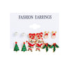 1 Set Cute Christmas Tree Santa Claus Snowman Alloy Drop Earrings Ear Studs