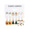 1 Set Cute Christmas Tree Santa Claus Snowman Alloy Drop Earrings Ear Studs