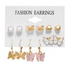 1 Set Simple Style Butterfly Alloy Inlay Pearl Zircon Women's Drop Earrings Earrings Ear Studs