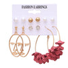 Fashion Geometric Leaves Butterfly Alloy Inlaid Zircon Women's Earrings 1 Set