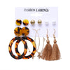 Fashion Geometric Leaves Butterfly Alloy Inlaid Zircon Women's Earrings 1 Set