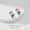 1 Pair Cute Christmas Tree Santa Claus Stoving Varnish Resin Ear Studs