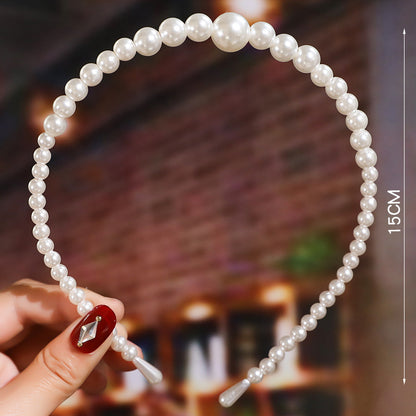 Women'S Fashion Waves Alloy Inlay Artificial Pearls Headwear