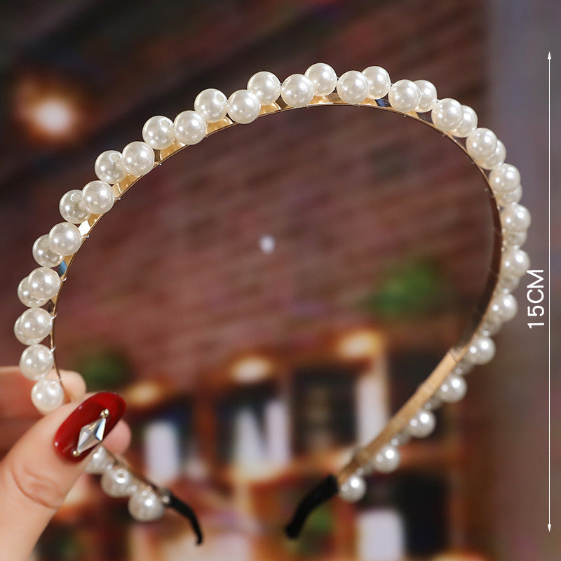 Women'S Fashion Waves Alloy Inlay Artificial Pearls Headwear