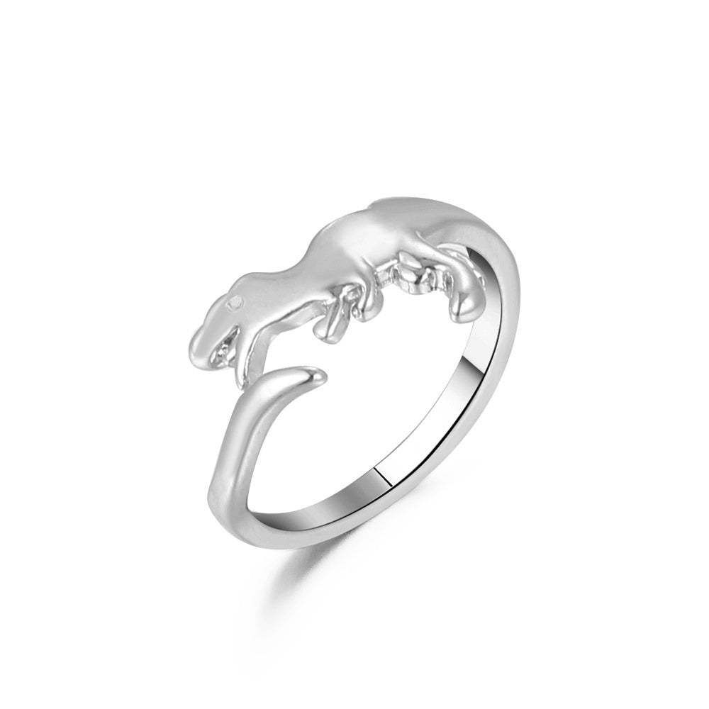 The Same Metal Dinosaur Ring Fashion Cute Opening Geometric Animal Ring