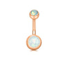 Fashion Solid Color Stainless Steel Inlay Artificial Gemstones Belly Ring