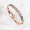 Retro Round Titanium Steel Inlay Zircon Bangle 1 Piece