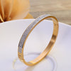 Retro Round Titanium Steel Inlay Zircon Bangle 1 Piece