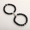 Fashion Round Stainless Steel Alloy Natural Stone Beaded Bracelets