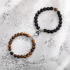 Fashion Round Stainless Steel Alloy Natural Stone Beaded Bracelets