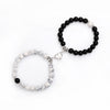 Fashion Round Stainless Steel Alloy Natural Stone Beaded Bracelets