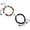 Fashion Round Stainless Steel Alloy Natural Stone Beaded Bracelets