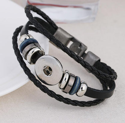 Simple Style Eye Pu Leather Alloy Natural Stone Beaded Layered Unisex Bracelets 1 Piece