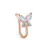 Simple Style Heart Shape Stainless Steel Inlay Zircon Nose Ring 1 Piece