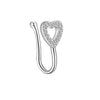 Simple Style Heart Shape Stainless Steel Inlay Zircon Nose Ring 1 Piece