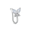 Simple Style Heart Shape Stainless Steel Inlay Zircon Nose Ring 1 Piece