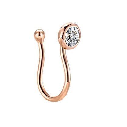 Simple Style Heart Shape Stainless Steel Inlay Zircon Nose Ring 1 Piece