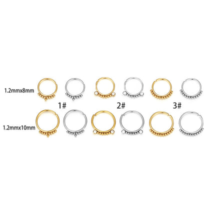 Fashion Round Stainless Steel Plating Nose Ring 1 Piece