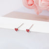 Simple Style Heart Shape Sterling Silver Inlay Zircon Ear Studs 1 Pair