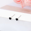 Simple Style Heart Shape Sterling Silver Inlay Zircon Ear Studs 1 Pair