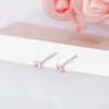 Simple Style Heart Shape Sterling Silver Inlay Zircon Ear Studs 1 Pair