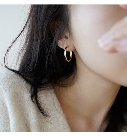 1 Pair Simple Style Circle Plating Copper Earrings