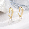 Fashion U Shape Copper Plating Zircon Women's Ear Studs 1 Piece