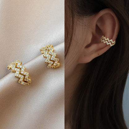 Fashion U Shape Copper Plating Zircon Women's Ear Studs 1 Piece