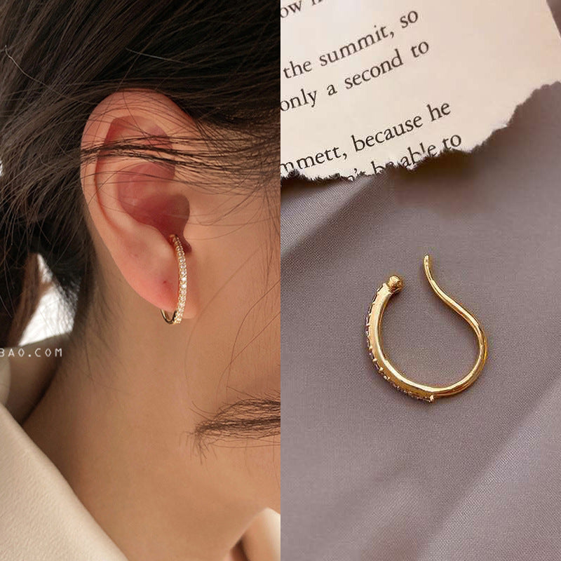 Fashion U Shape Copper Plating Zircon Women's Ear Studs 1 Piece