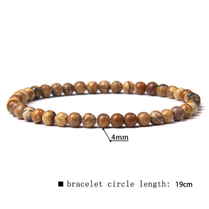 Fashion Round Natural Stone Beaded Bracelets 1 Piece