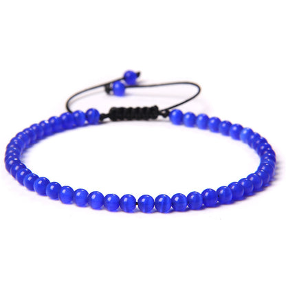 Casual Solid Color Natural Stone Knitting Bracelets