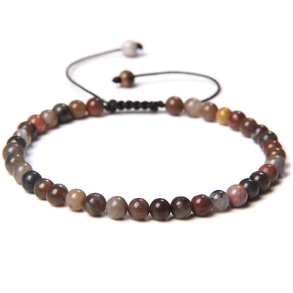 Casual Solid Color Natural Stone Knitting Bracelets