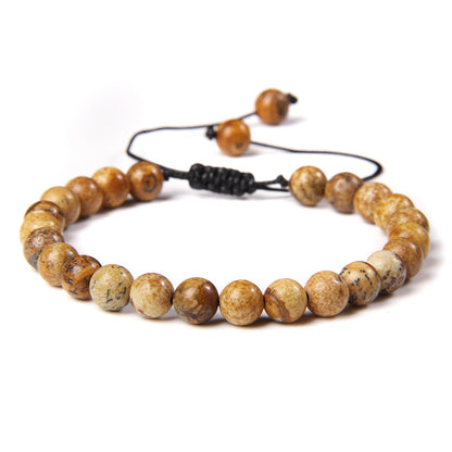 Ethnic Style Solid Color Natural Stone Beaded Bracelets