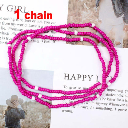 Ethnic Style Solid Color Beaded Women's Waist Chain 1 Piece