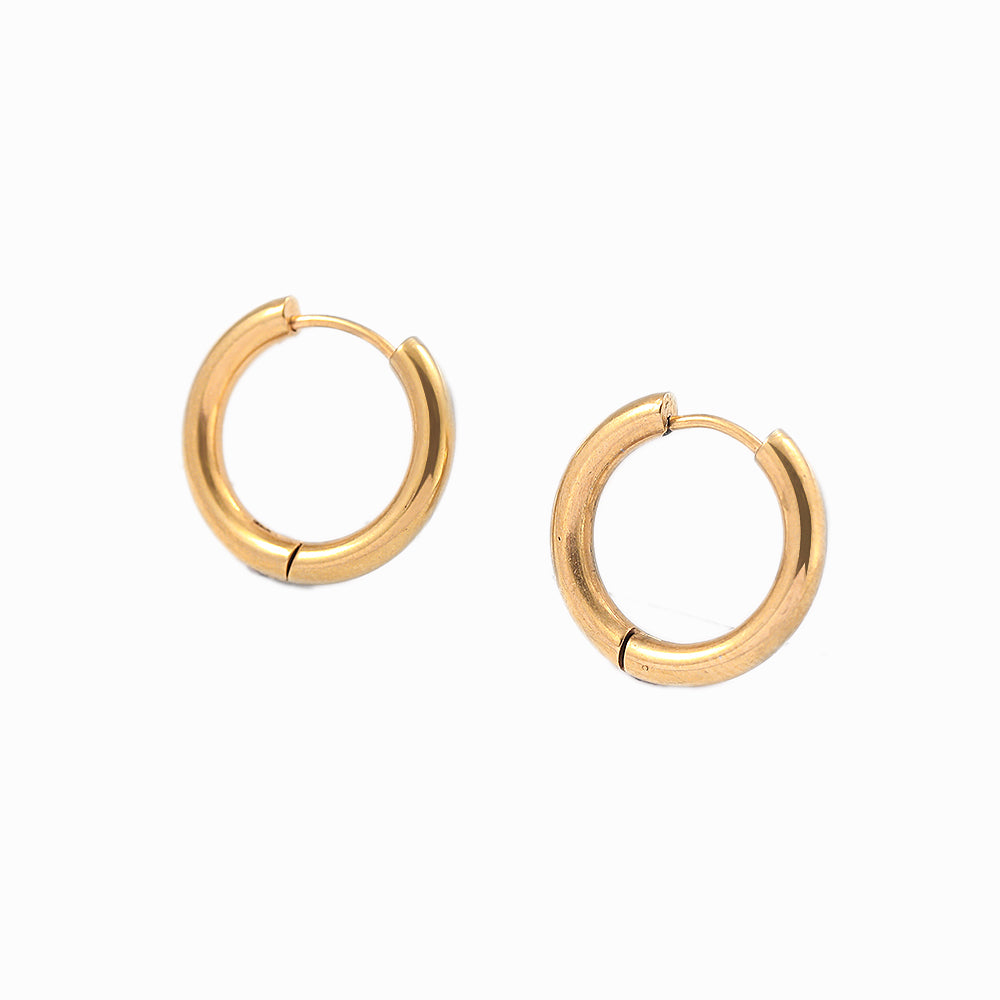 1 Pair Simple Style Circle Plating Stainless Steel Hoop Earrings