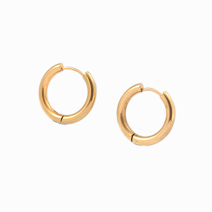 1 Pair Simple Style Circle Plating Stainless Steel Hoop Earrings