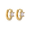 Fashion Square Copper Gold Plated Zircon Hoop Earrings 1 Pair