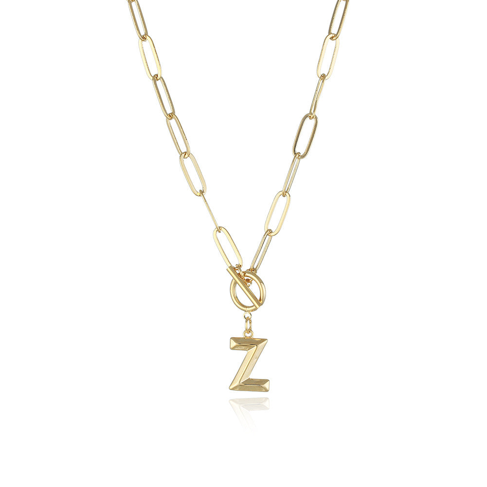 Fashion Letter Copper Gold Plated Necklace 1 Piece