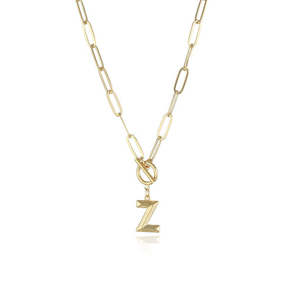 Fashion Letter Copper Gold Plated Necklace 1 Piece