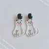 Cartoon Style Cat Arylic Printing Women's Earrings 1 Pair